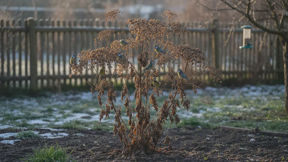 Dieses eine Kraut verwandelt den Garten in eine winterliche Futterstation für Kohlmeisen