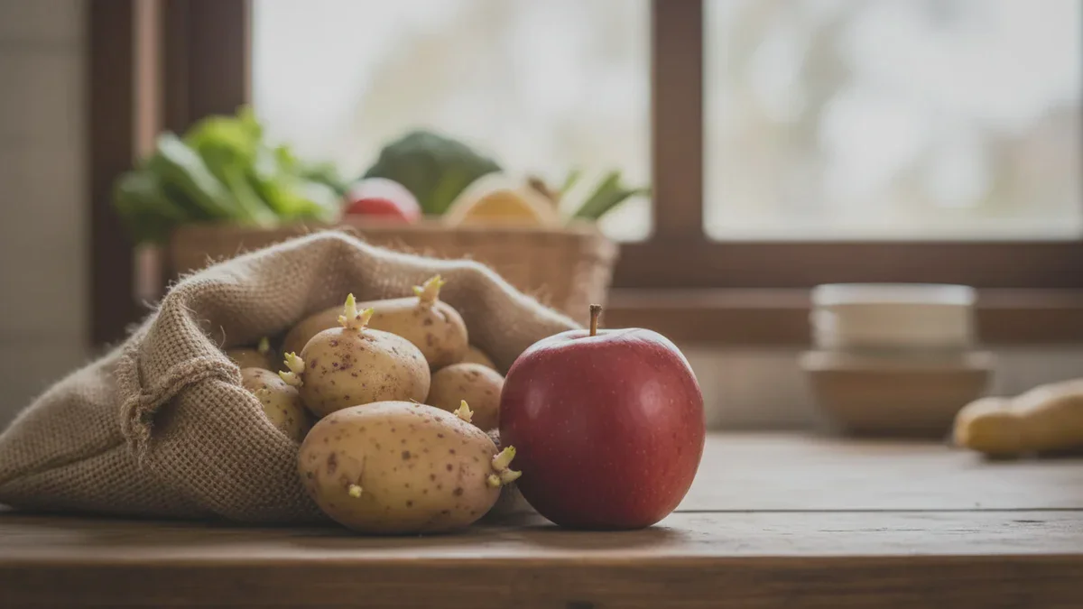 Diese einzelne Frucht im Kartoffelbeutel bremst das schnelle Keimen