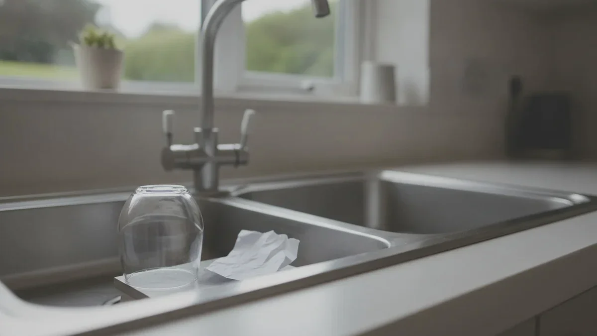 Wenn ich das Haus verlasse, lege ich absichtlich ein Glas und ein Blatt Papier ins Spülbecken: eine denkbar einfache, aber erstaunlich kluge Gewohnheit
