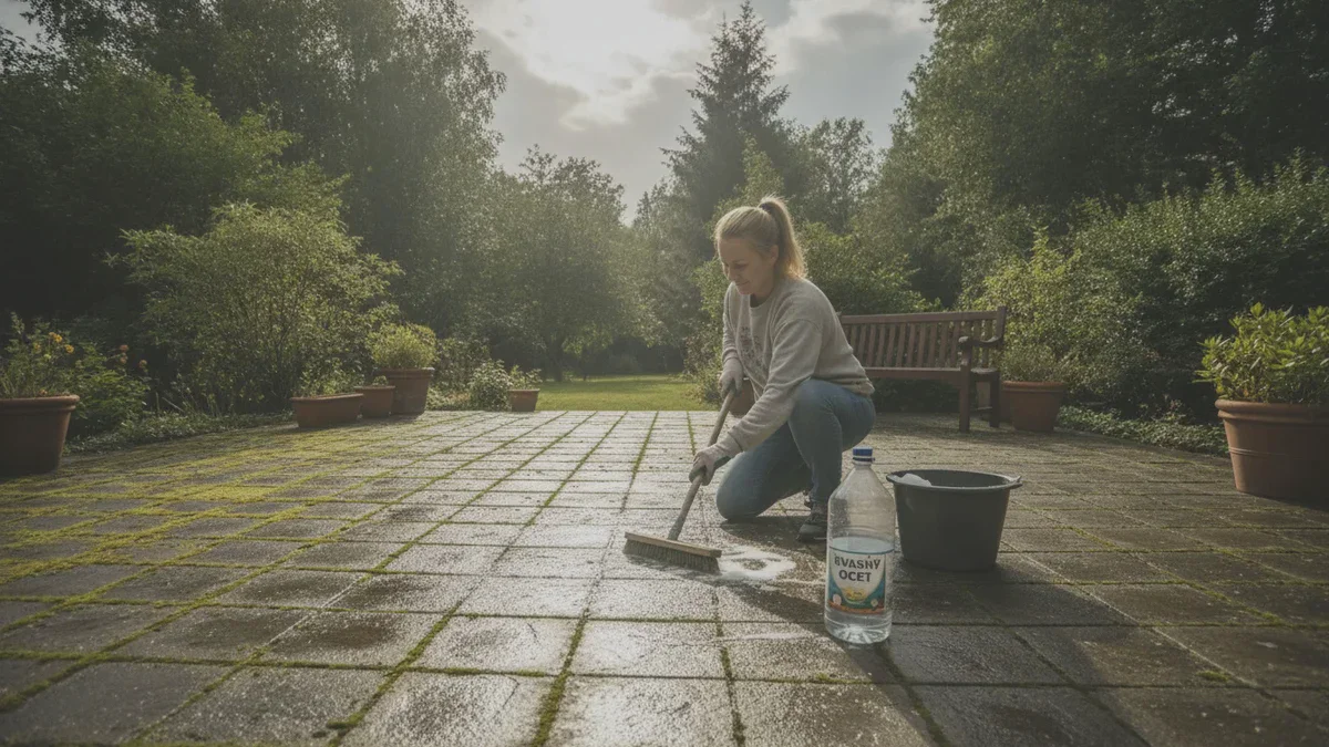 Grüne Terrasse in einer Stunde reinigen – mit einem gewöhnlichen Küchenprodukt