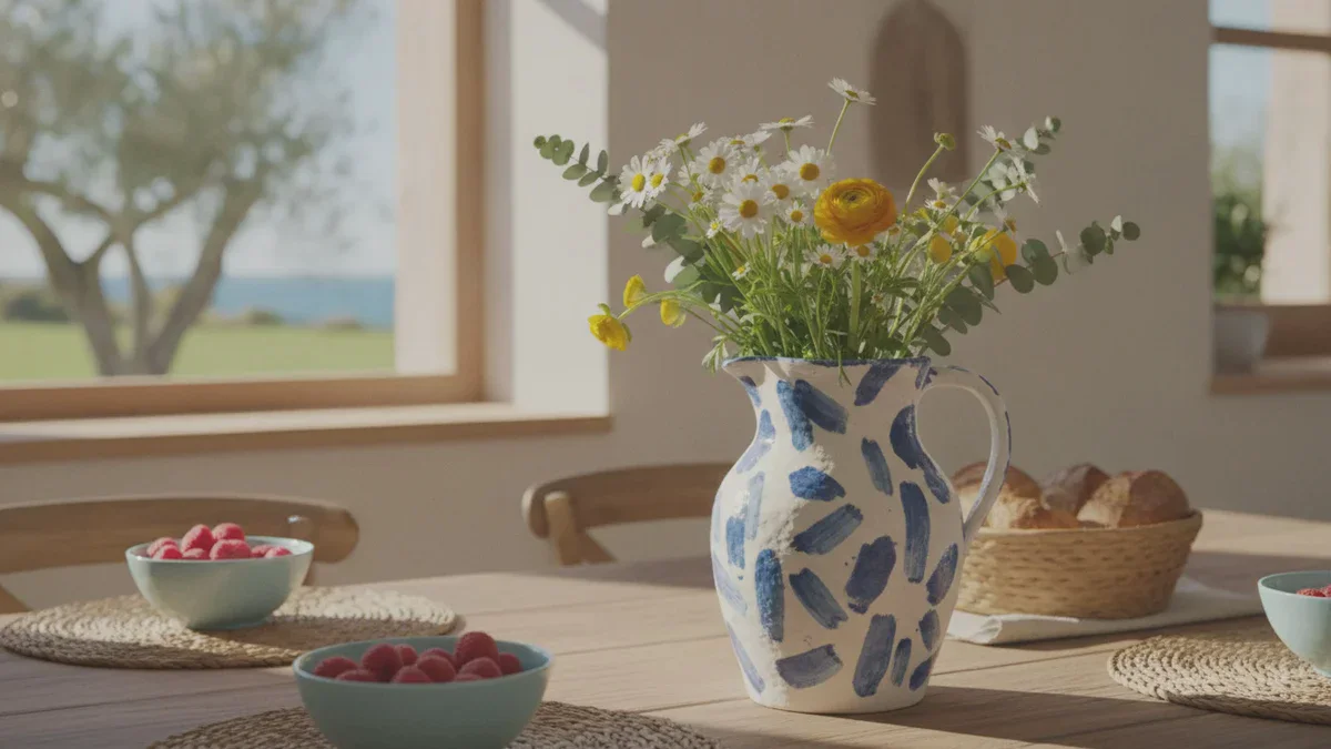Küche im Frühling auffrischen: Der Primark-Krug für 8 Euro wirkt wie aus einem Strandhaus