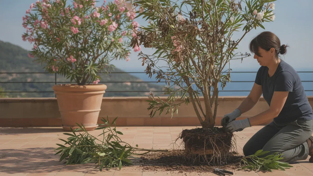 Wie man einen vom Winterfrost geschwächten Oleander wieder zum Blühen bringt